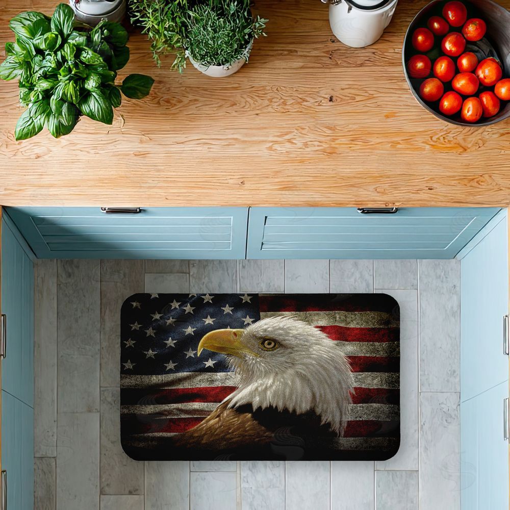 Collin Bogle Bald Eagle Portrait Kitchen Floor Mat