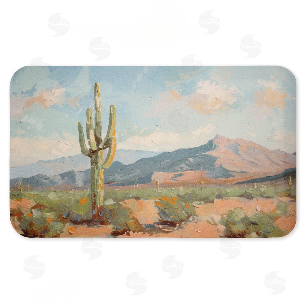 Nina Blue Cactus & Mountain View Kitchen Floor Mat