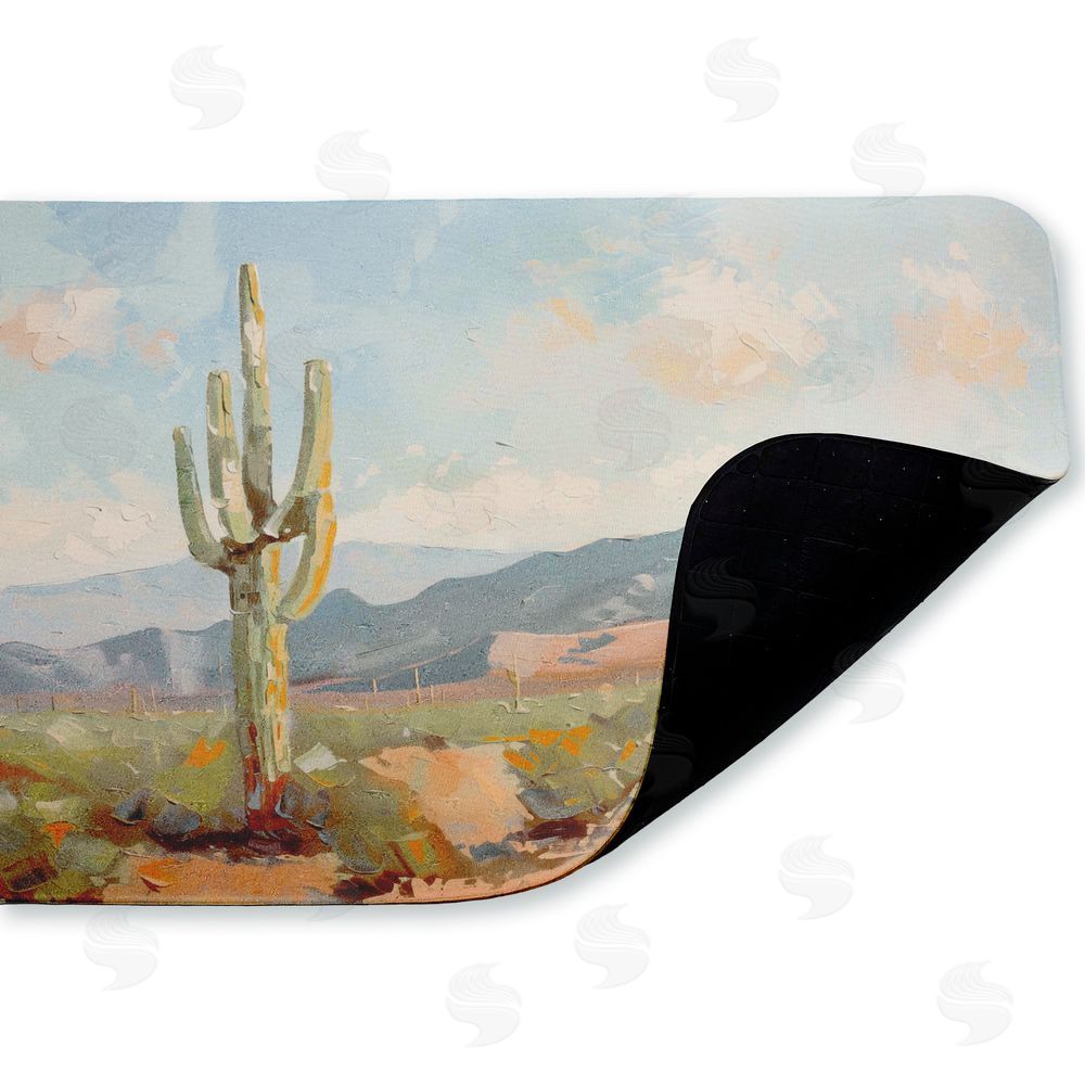 Nina Blue Cactus & Mountain View Kitchen Floor Mat