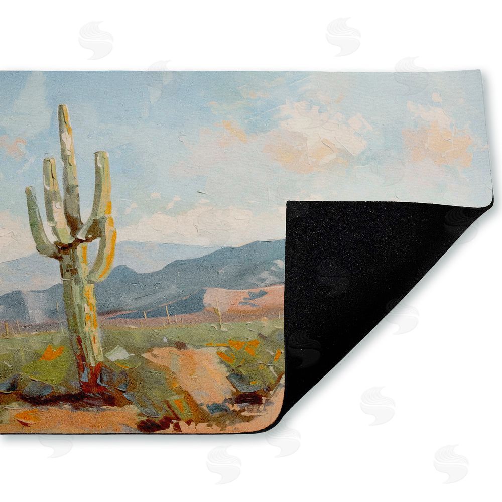 Nina Blue Cactus & Mountain View Unwoven Outdoor Door Mat