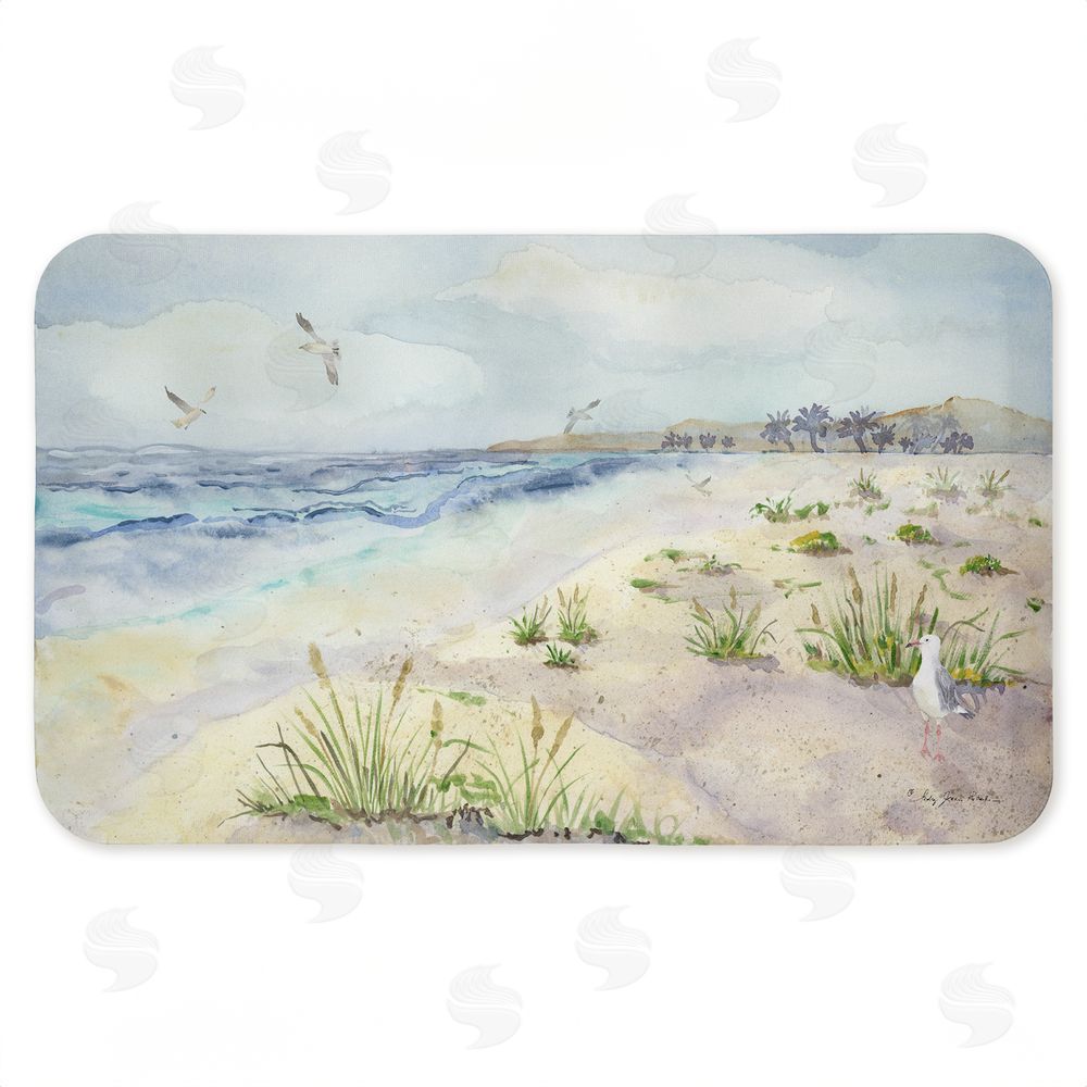 Audrey Jeanne Roberts Seagull by Beach Shore Kitchen Floor Mat