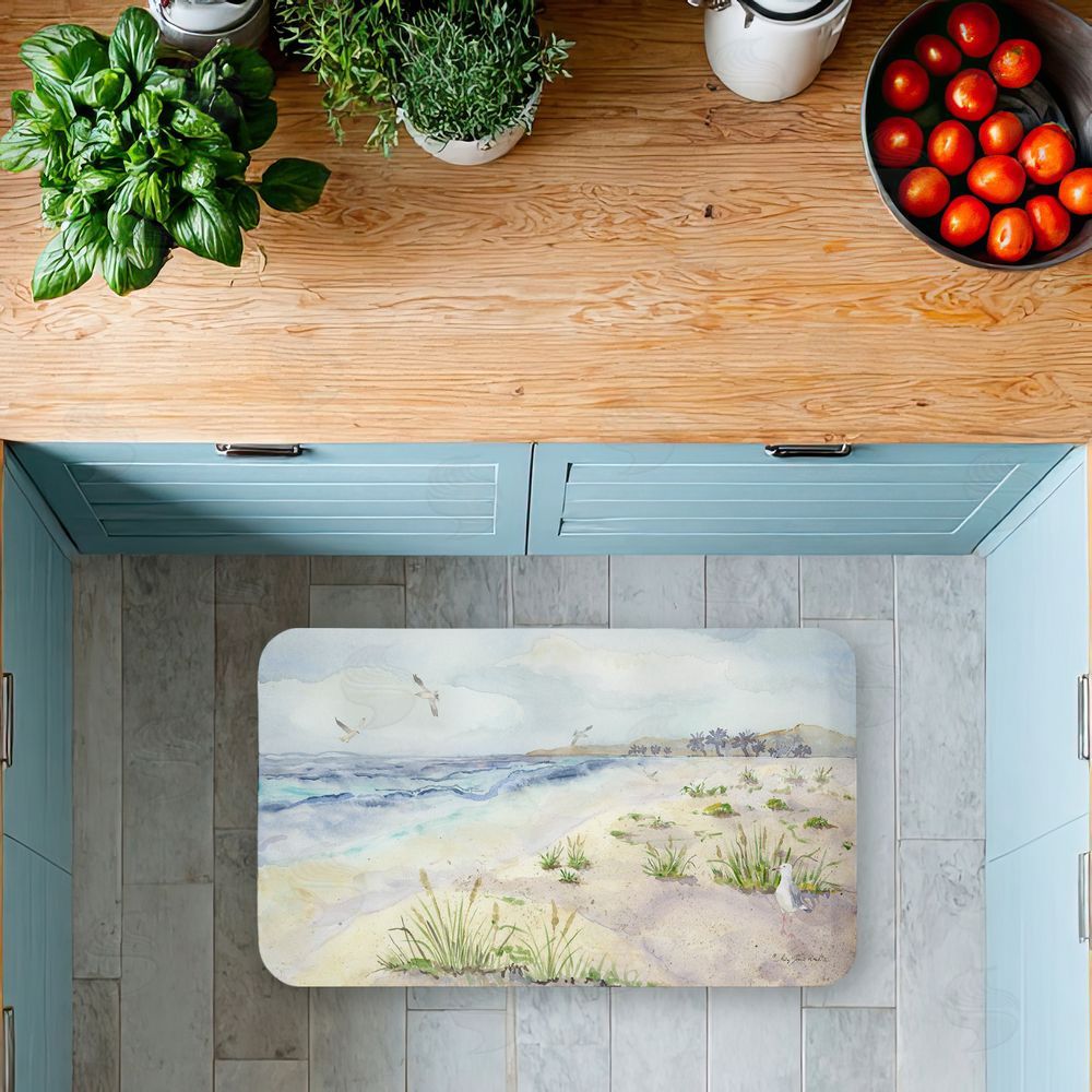 Audrey Jeanne Roberts Seagull by Beach Shore Kitchen Floor Mat