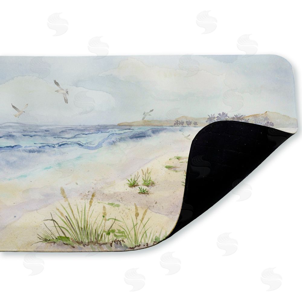 Audrey Jeanne Roberts Seagull by Beach Shore Kitchen Floor Mat