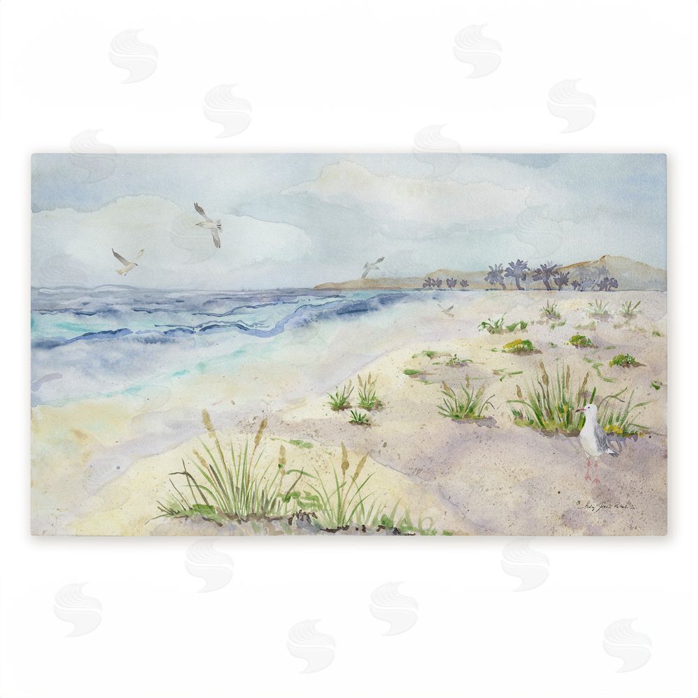 Audrey Jeanne Roberts Seagull by Beach Shore Unwoven Outdoor Door Mat