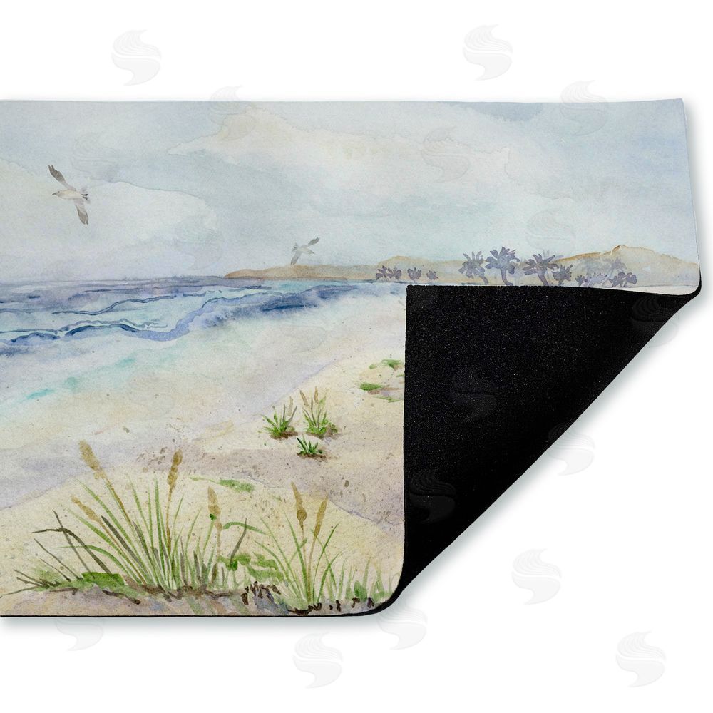 Audrey Jeanne Roberts Seagull by Beach Shore Unwoven Outdoor Door Mat