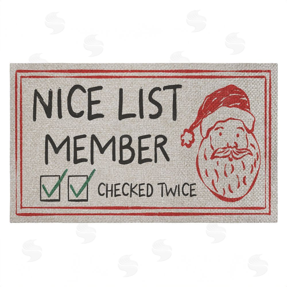 JJ Design House LLC Nice List Member Checked Twice Outdoor Faux Sisal Door Mat