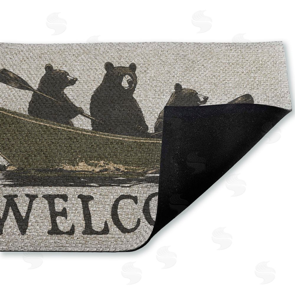 Jim Baldwin Welcome Rowing Bears Outdoor Faux Sisal Door Mat