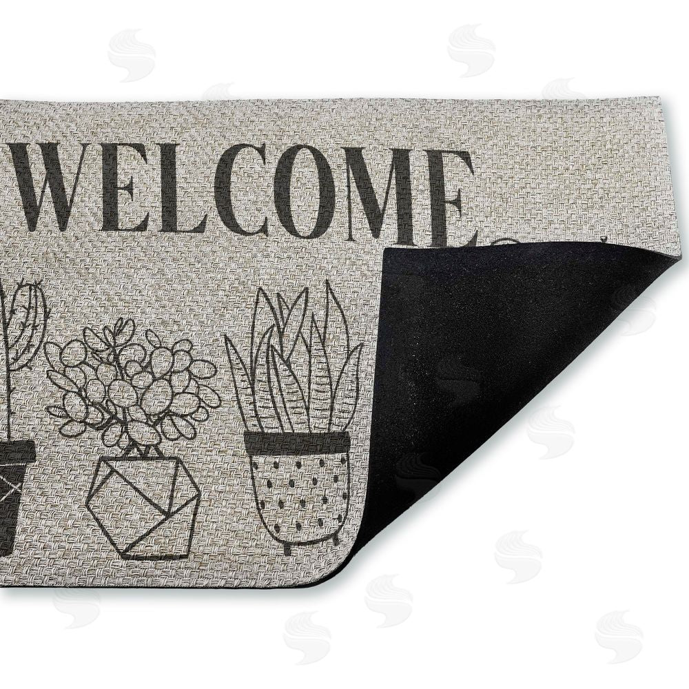 Deane Beesley Various Potted Cactus Welcome Outdoor Faux Sisal Door Mat