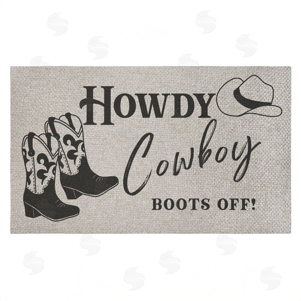 Deane Beesley Cowboy Boots Off Entry Outdoor Faux Sisal Door Mat