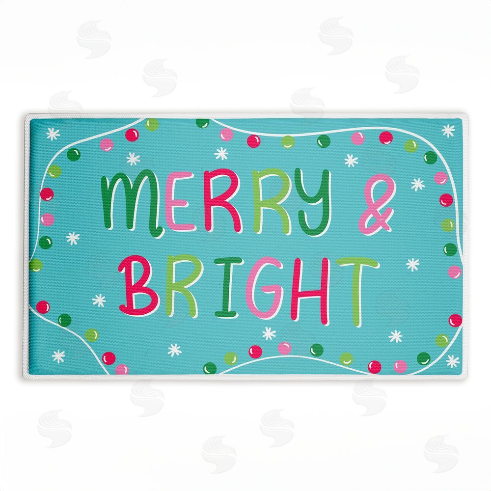 Emily Cromwell Merry & Bright with Baubles Plush Bathroom Floor Mat
