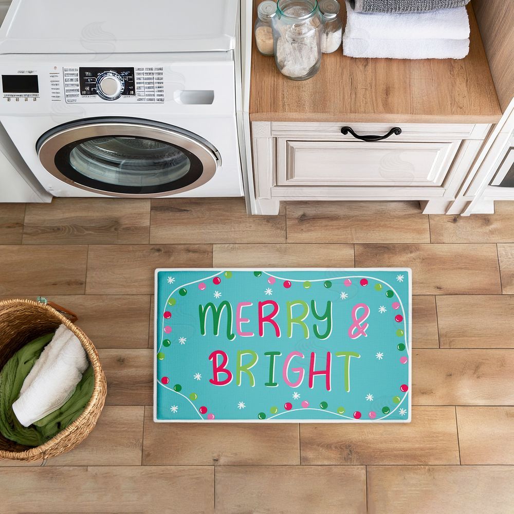 Emily Cromwell Merry & Bright with Baubles Plush Bathroom Floor Mat