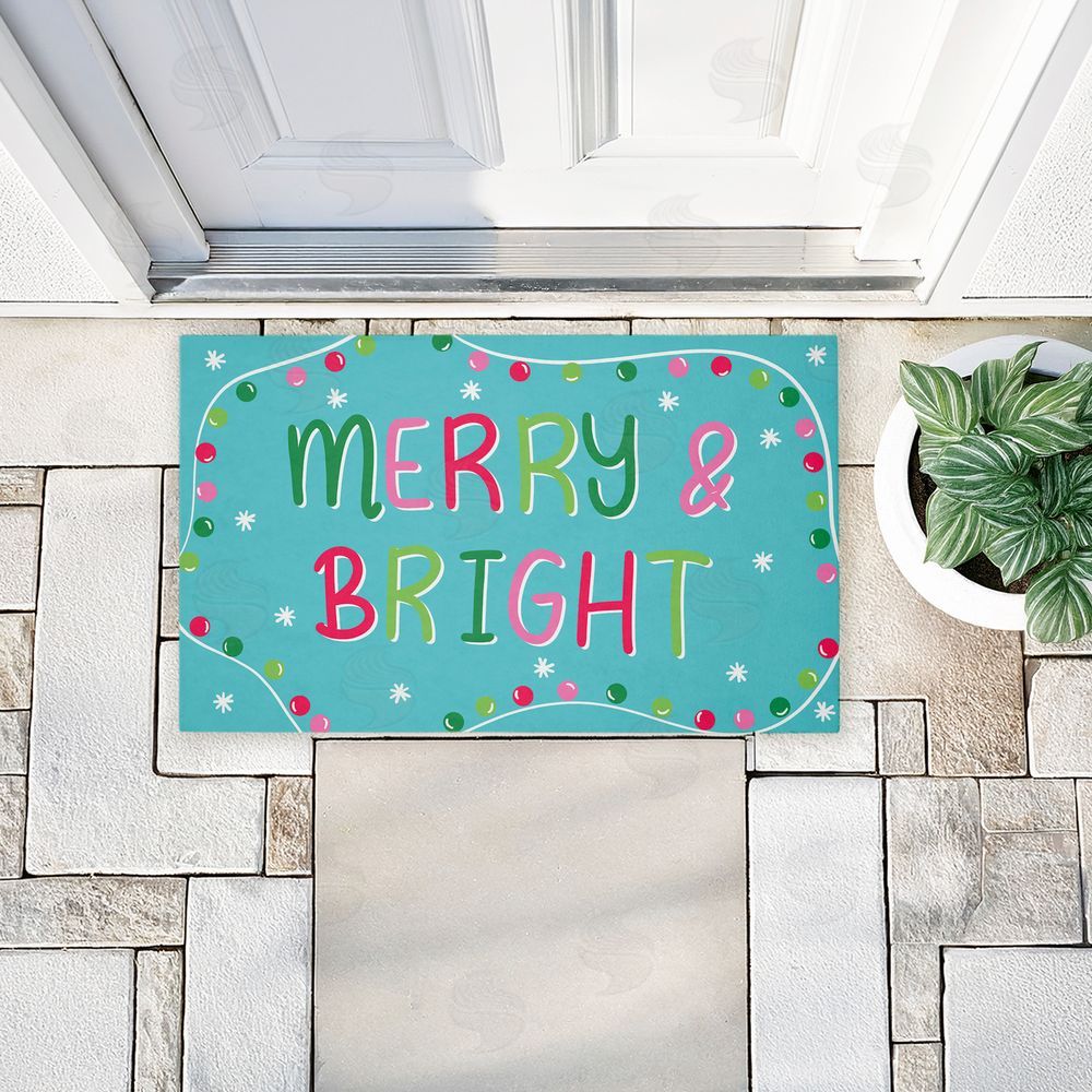 Emily Cromwell Merry & Bright with Baubles Unwoven Outdoor Door Mat