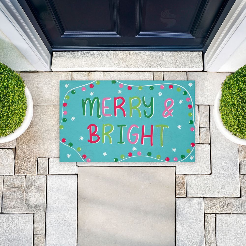 Emily Cromwell Merry & Bright with Baubles Unwoven Outdoor Door Mat