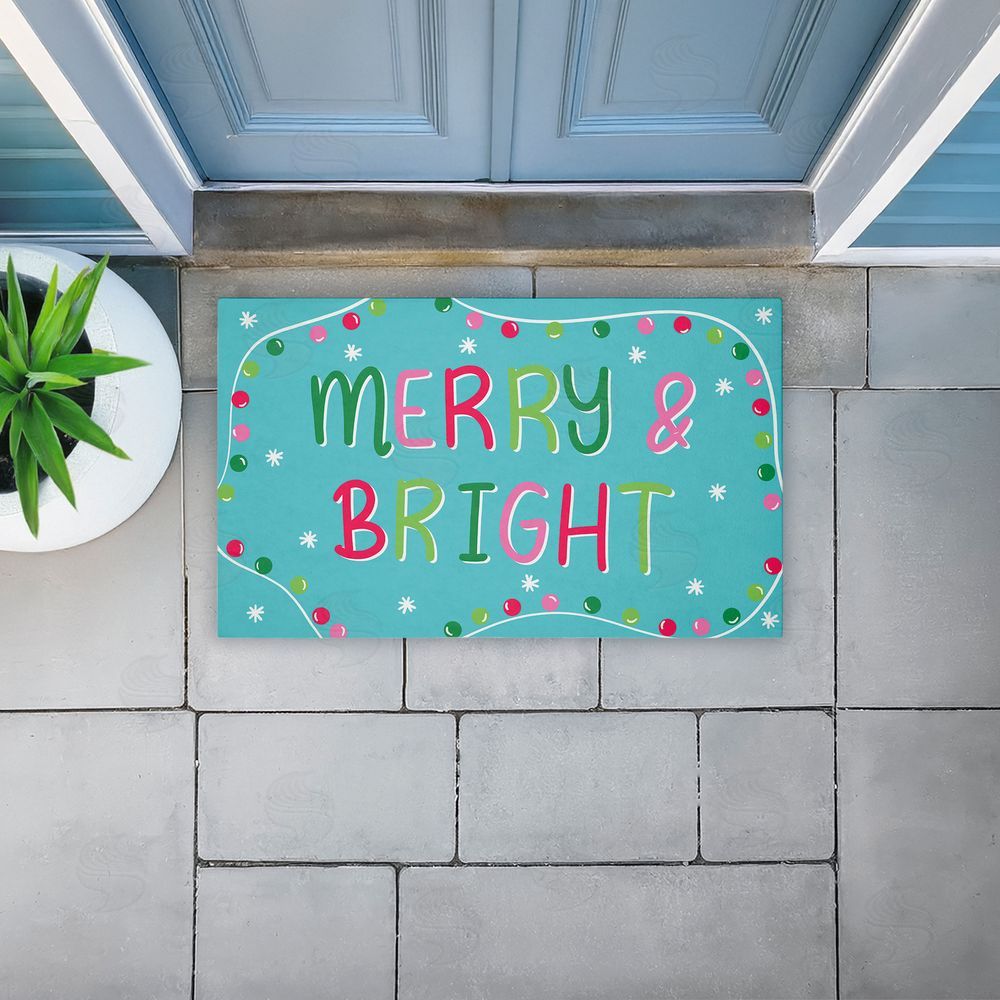Emily Cromwell Merry & Bright with Baubles Unwoven Outdoor Door Mat
