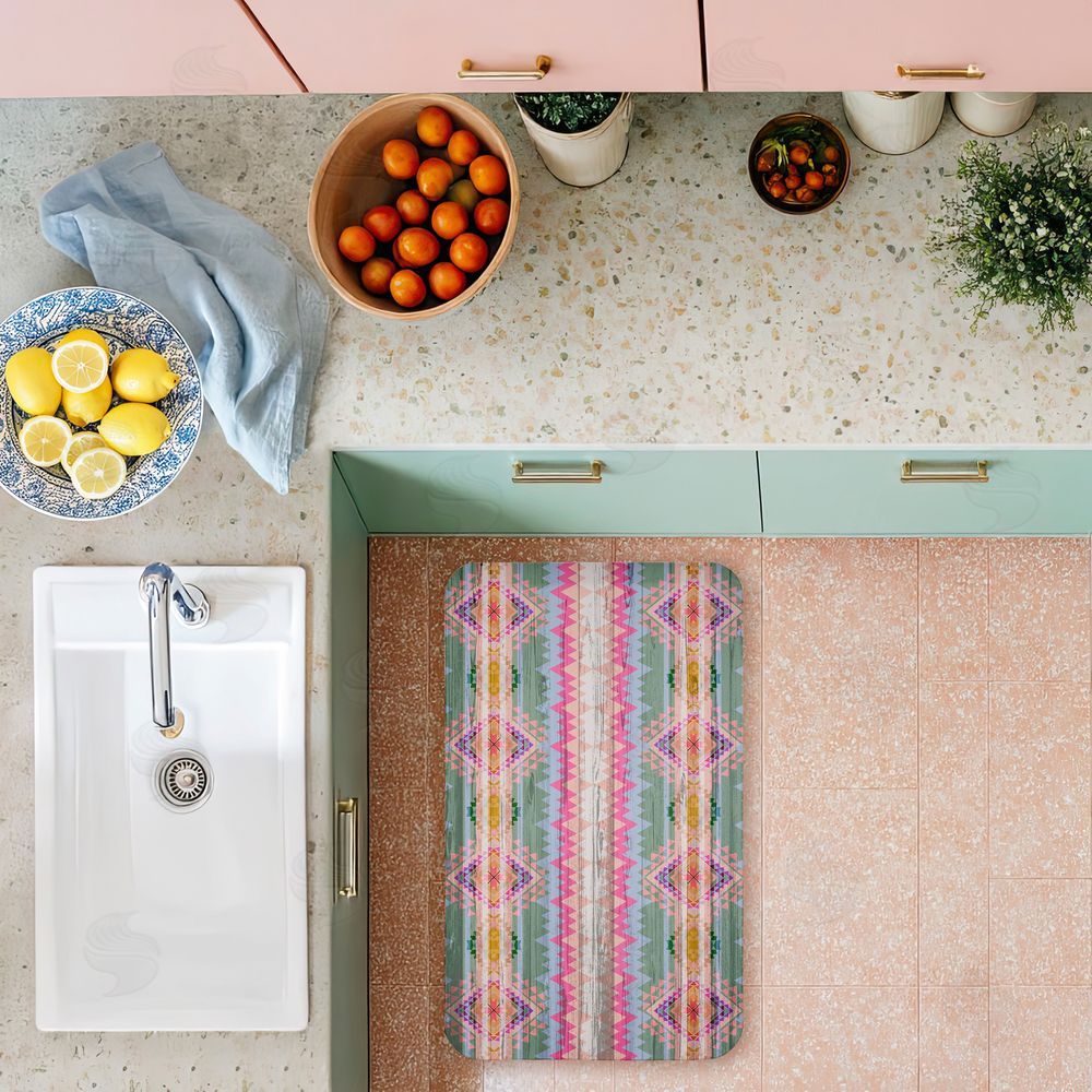 Jennifer Ellory Bright Shabby Chic Boho Kitchen Floor Mat