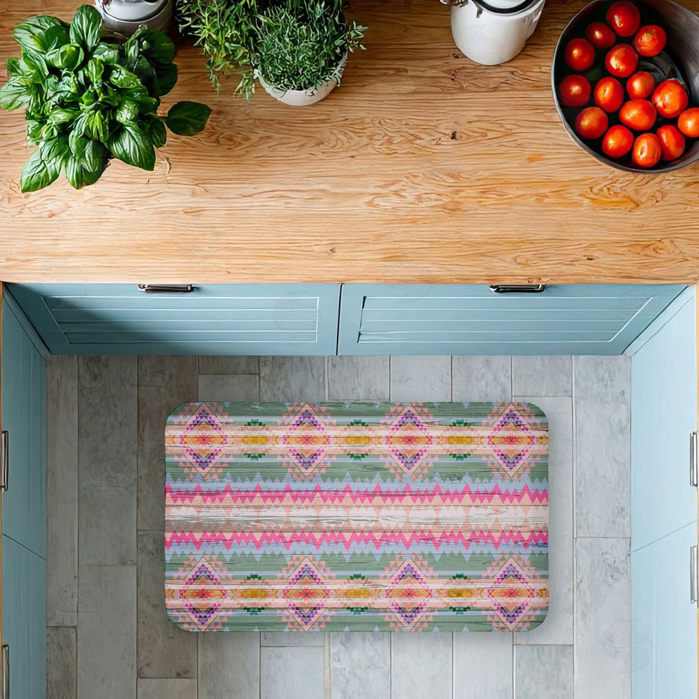 Jennifer Ellory Bright Shabby Chic Boho Kitchen Floor Mat