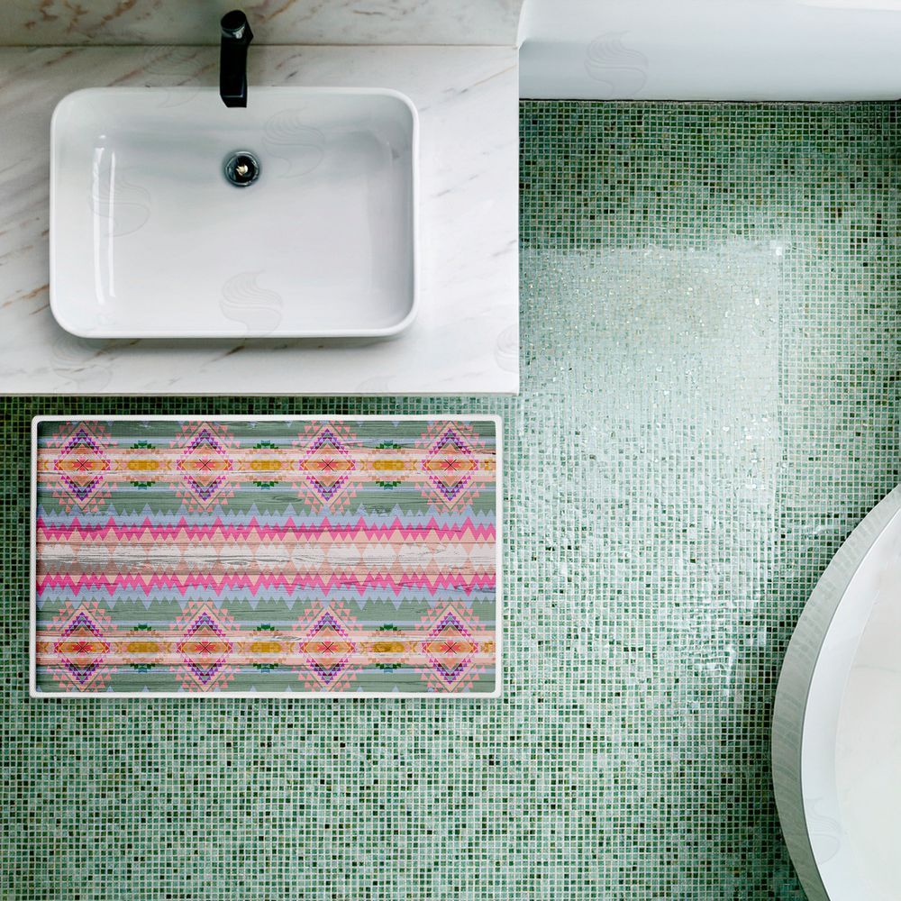 Jennifer Ellory Bright Shabby Chic Boho Plush Bathroom Floor Mat