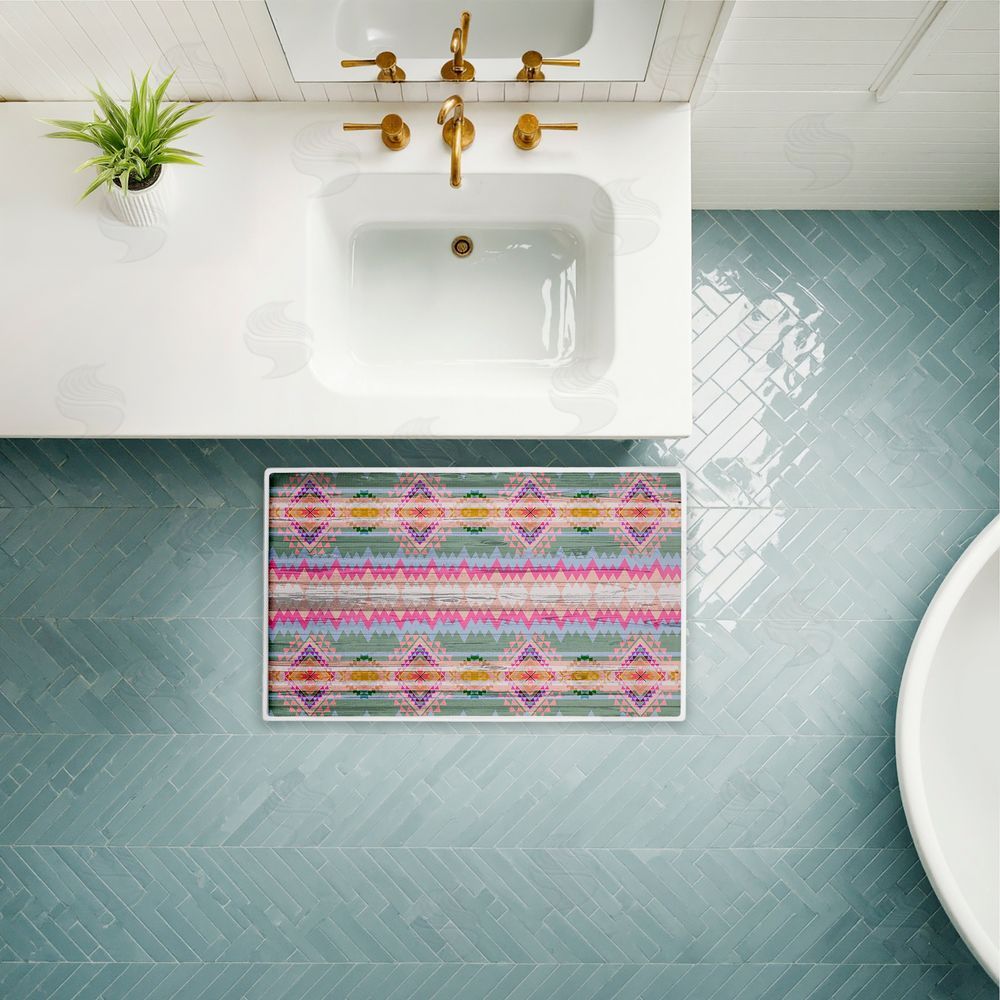 Jennifer Ellory Bright Shabby Chic Boho Plush Bathroom Floor Mat