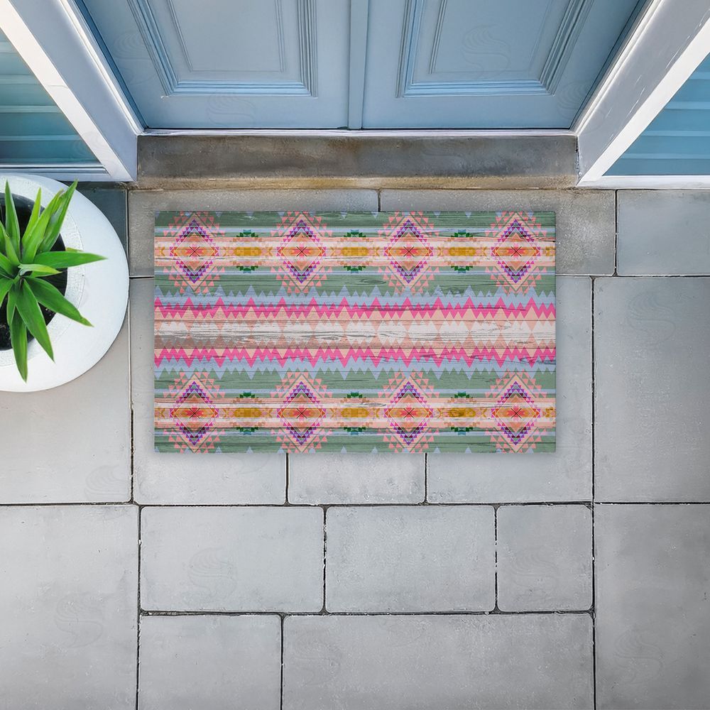 Jennifer Ellory Bright Shabby Chic Boho Unwoven Outdoor Door Mat