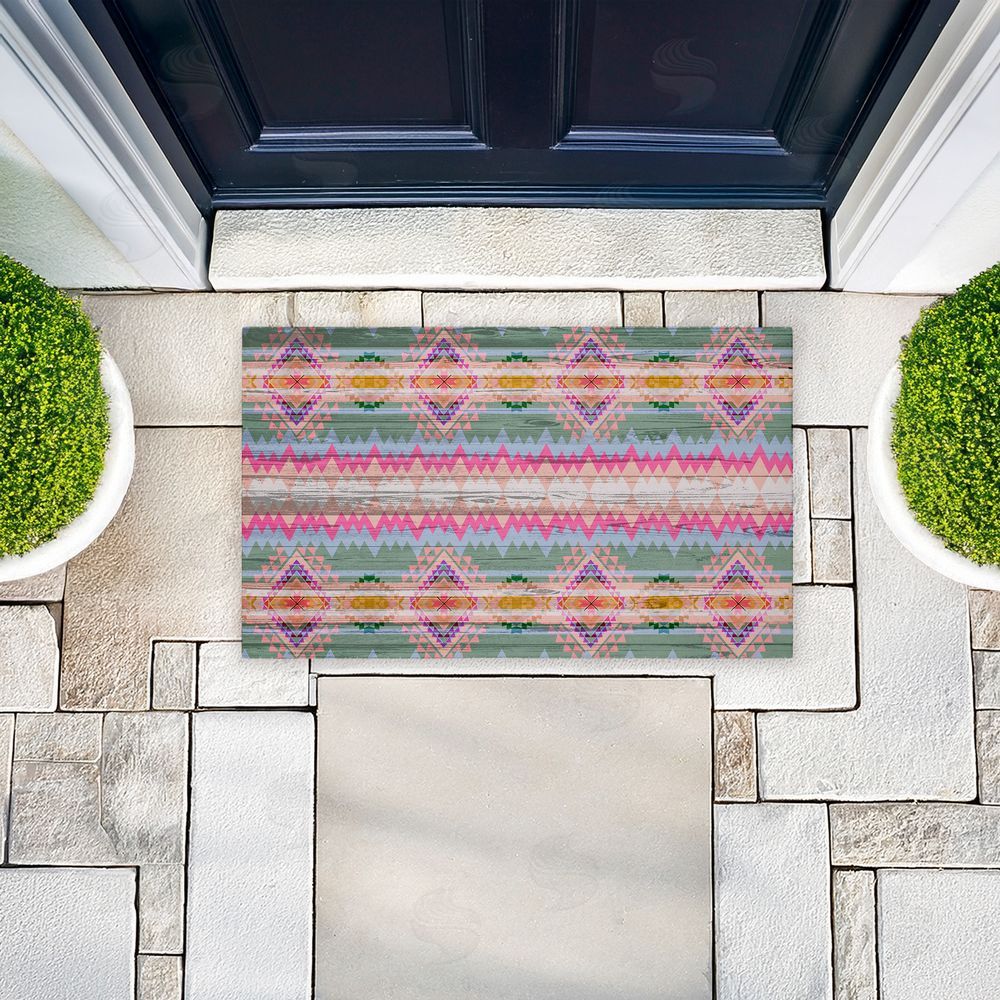 Jennifer Ellory Bright Shabby Chic Boho Unwoven Outdoor Door Mat