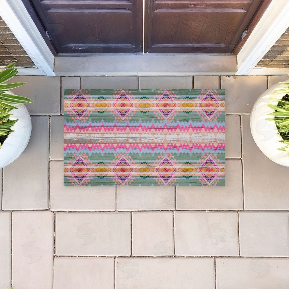 Jennifer Ellory Bright Shabby Chic Boho Unwoven Outdoor Door Mat