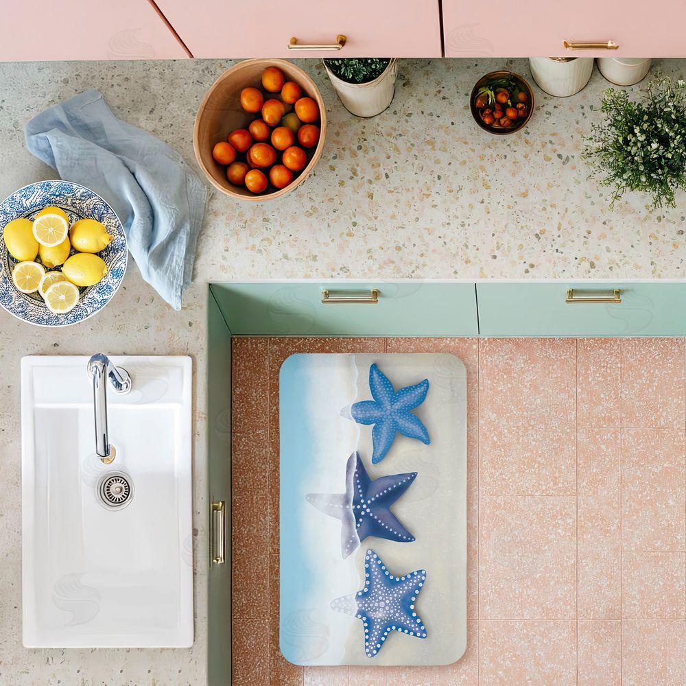 Darlene Seale By The Shore Starfish Kitchen Floor Mat