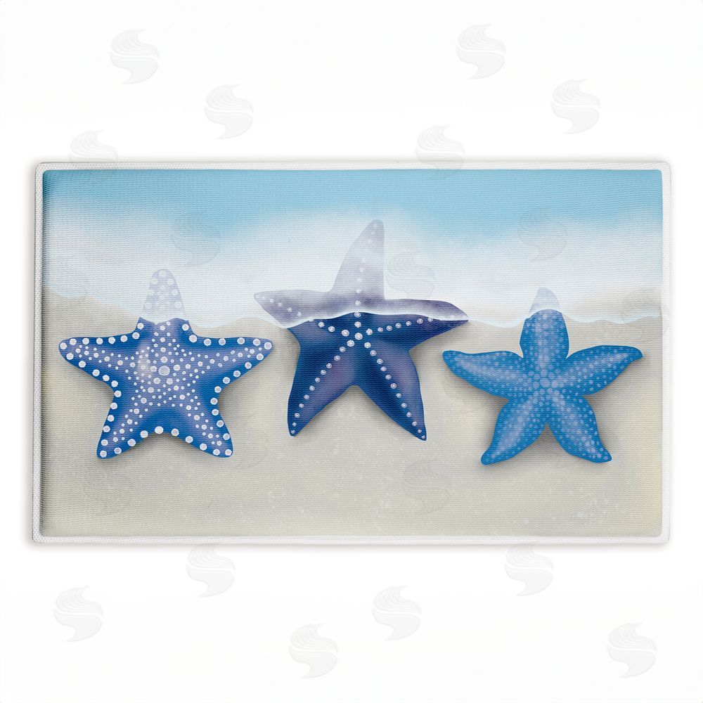 Darlene Seale By The Shore Starfish Plush Bathroom Floor Mat