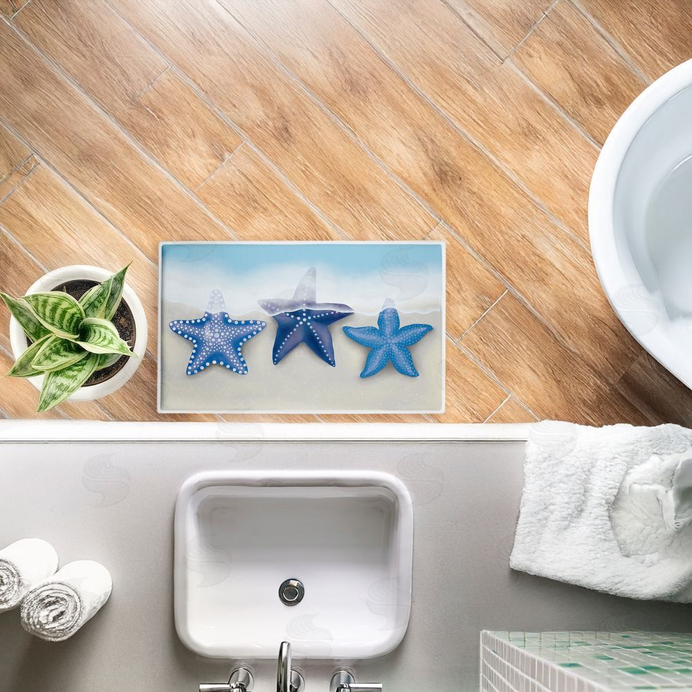 Darlene Seale By The Shore Starfish Plush Bathroom Floor Mat