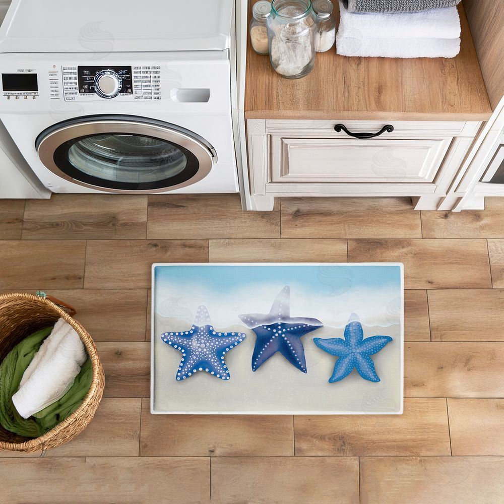 Darlene Seale By The Shore Starfish Plush Bathroom Floor Mat