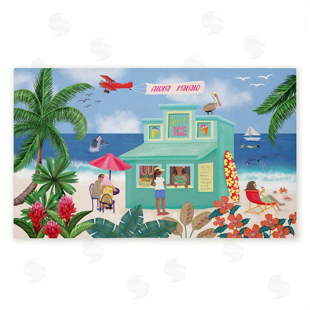 Darlene Seale Aloha Island Beach Scene Unwoven Outdoor Door Mat