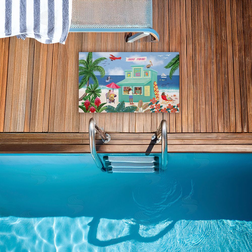 Darlene Seale Aloha Island Beach Scene Unwoven Outdoor Door Mat