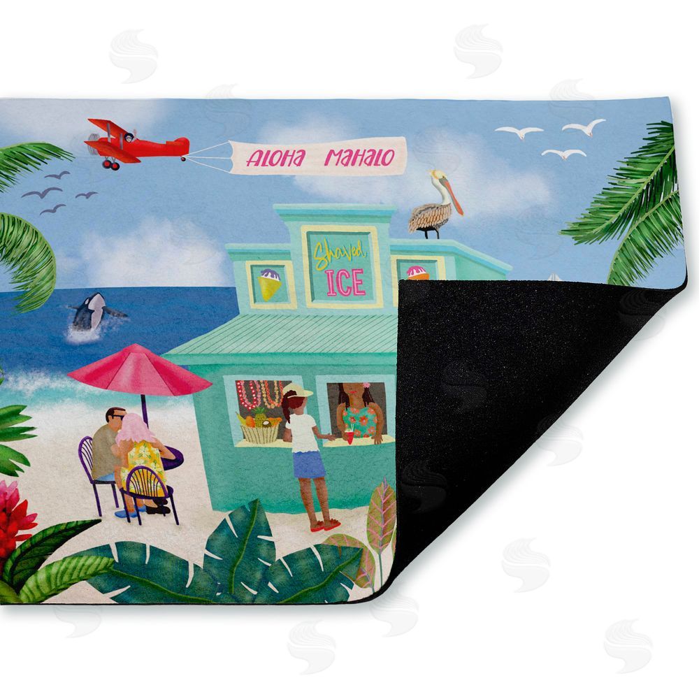 Darlene Seale Aloha Island Beach Scene Unwoven Outdoor Door Mat