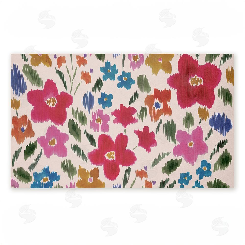 Heather McLaughlin Boho Ikat Flowers Unwoven Outdoor Door Mat