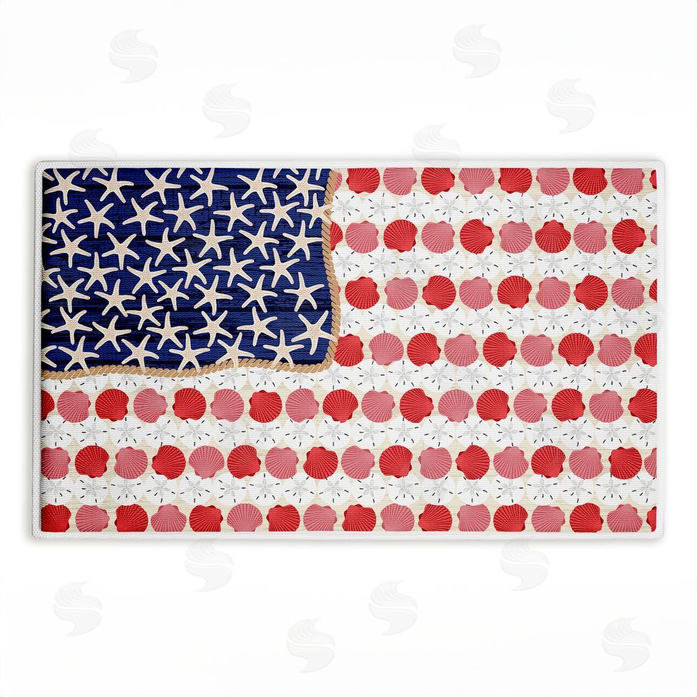 Arrolynn Weiderhold Nautical Vibe Flag Plush Bathroom Floor Mat
