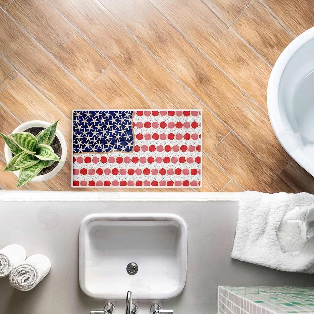 Arrolynn Weiderhold Nautical Vibe Flag Plush Bathroom Floor Mat