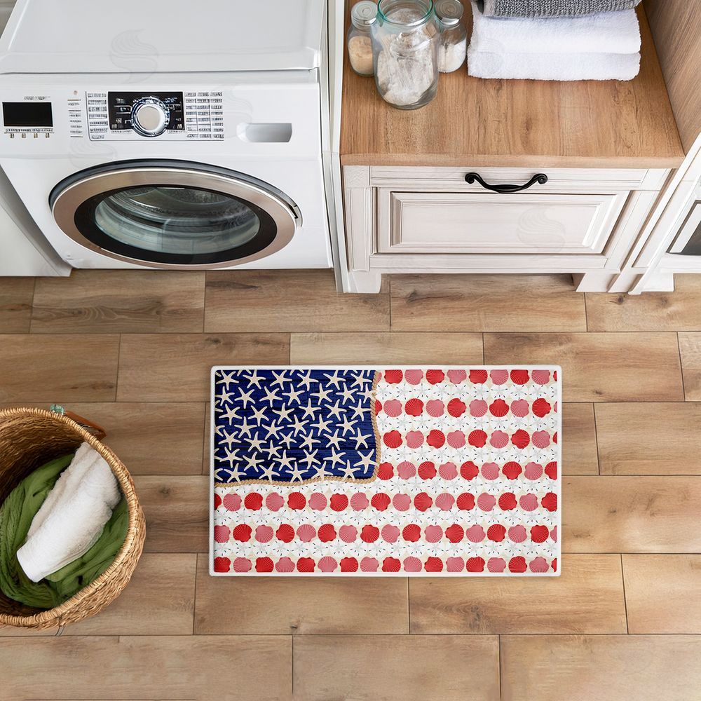 Arrolynn Weiderhold Nautical Vibe Flag Plush Bathroom Floor Mat