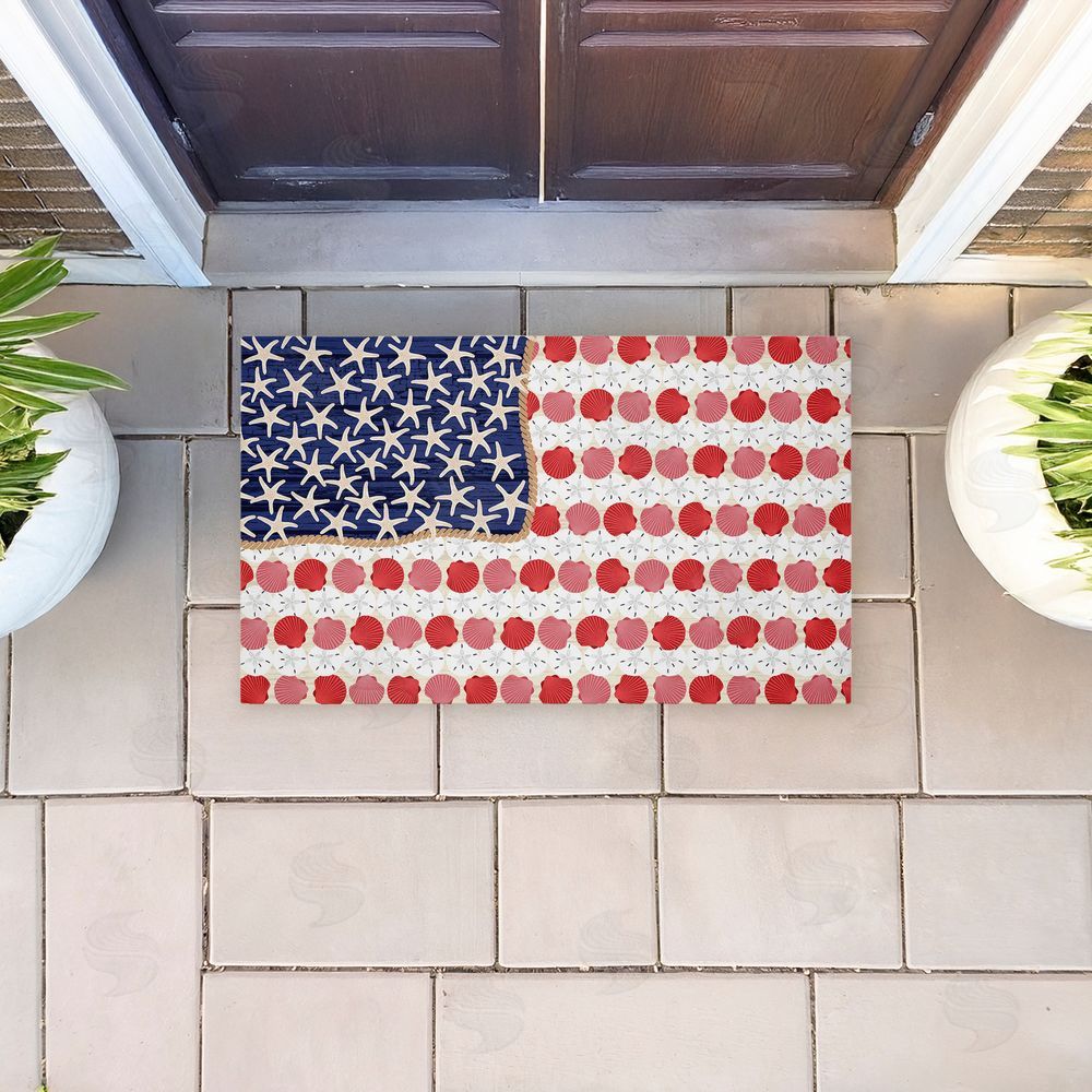 Arrolynn Weiderhold Nautical Vibe Flag Unwoven Outdoor Door Mat