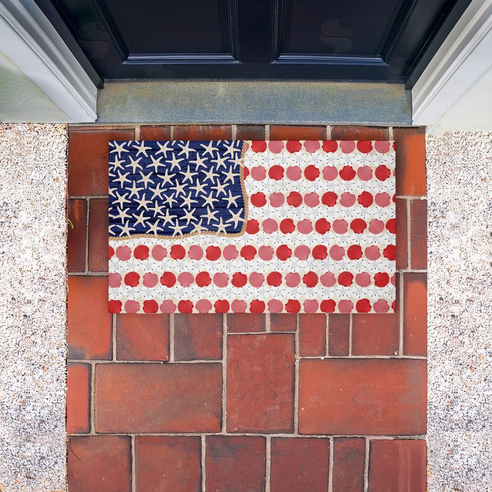 Arrolynn Weiderhold Nautical Vibe Flag Unwoven Outdoor Door Mat