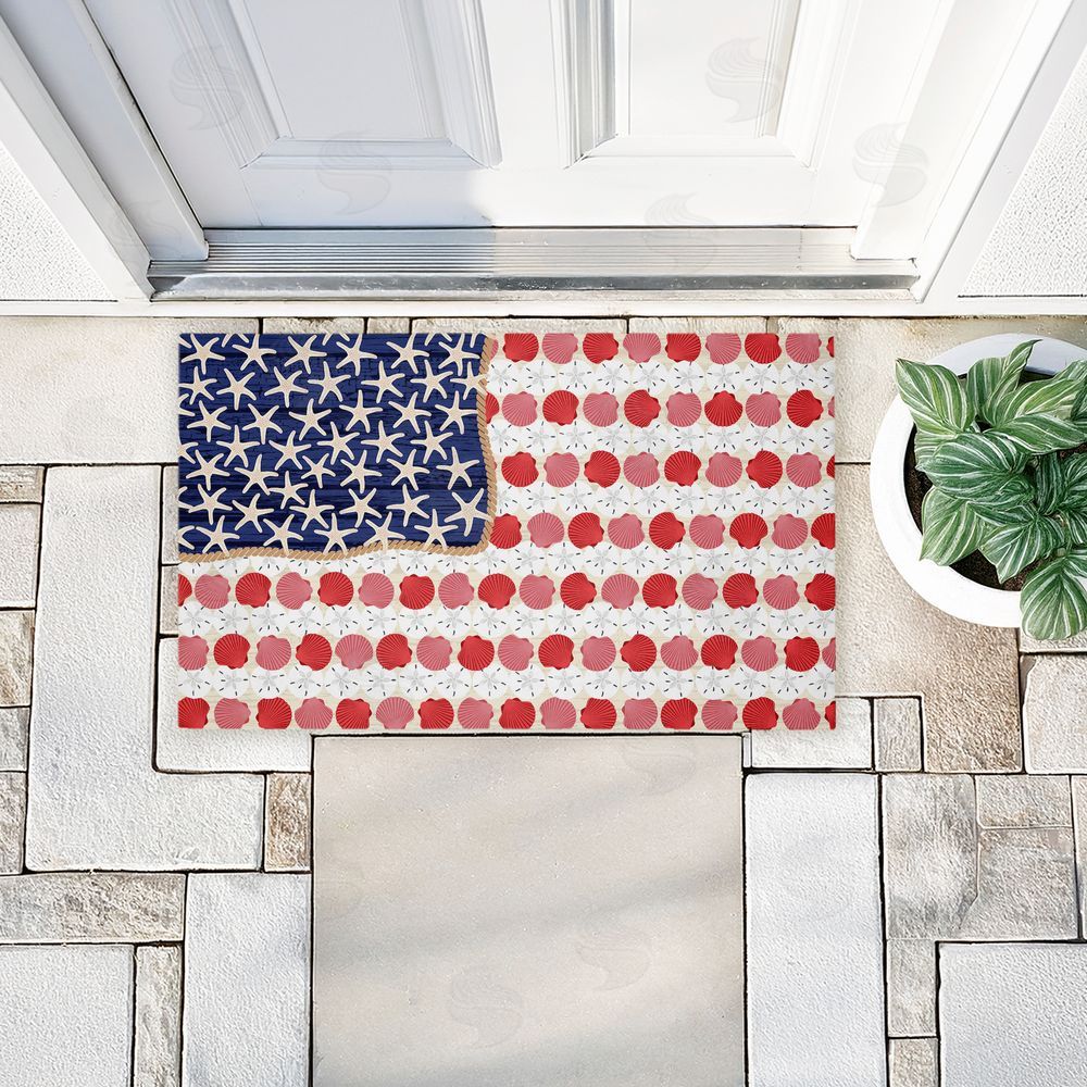 Arrolynn Weiderhold Nautical Vibe Flag Unwoven Outdoor Door Mat