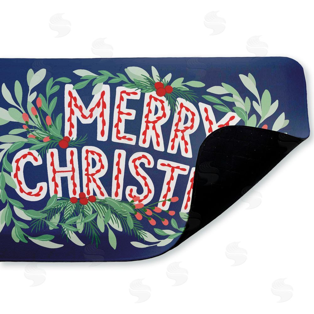 Heather McLaughlin Merry Christmas & Greenery Kitchen Floor Mat