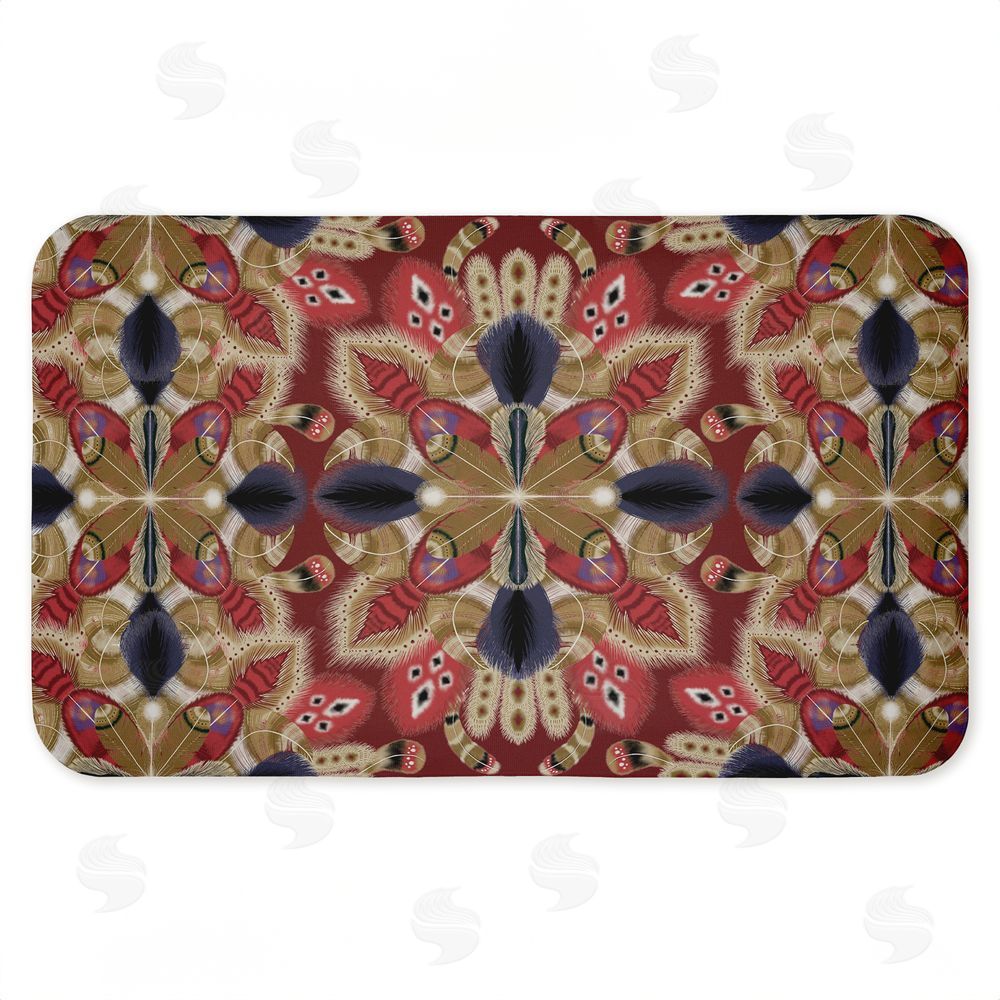 Darlene Seale Feather Kaleidoscope Fractal Kitchen Floor Mat