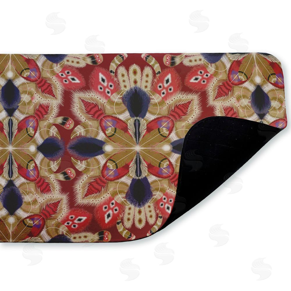 Darlene Seale Feather Kaleidoscope Fractal Kitchen Floor Mat