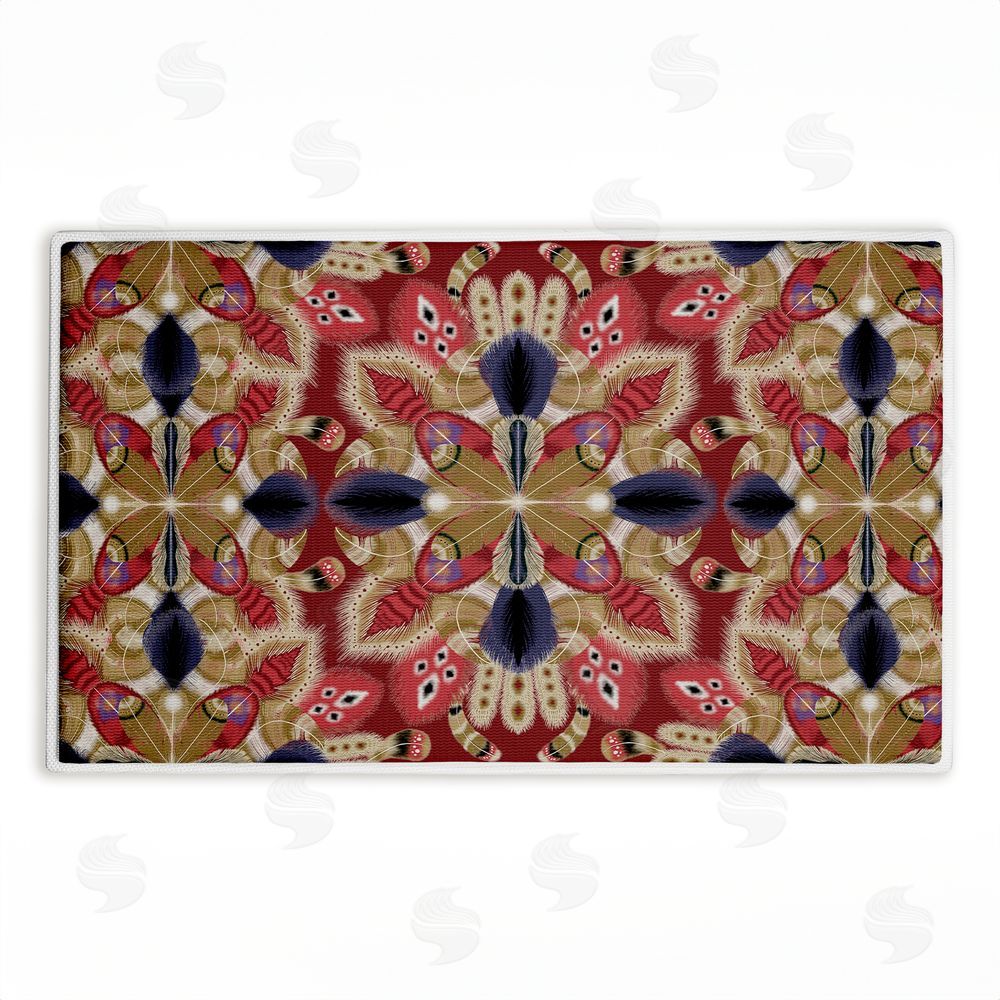 Darlene Seale Feather Kaleidoscope Fractal Plush Bathroom Floor Mat