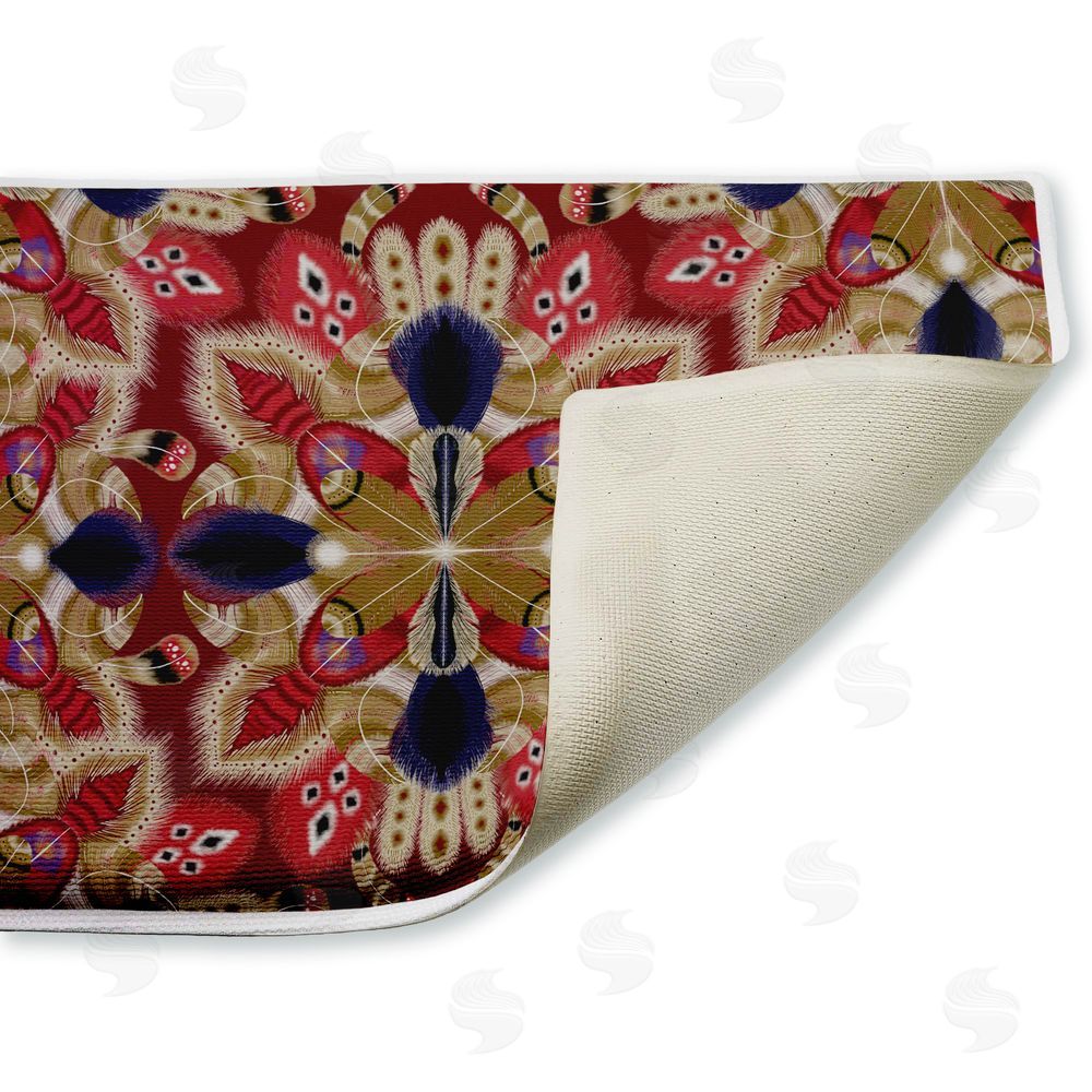 Darlene Seale Feather Kaleidoscope Fractal Plush Bathroom Floor Mat
