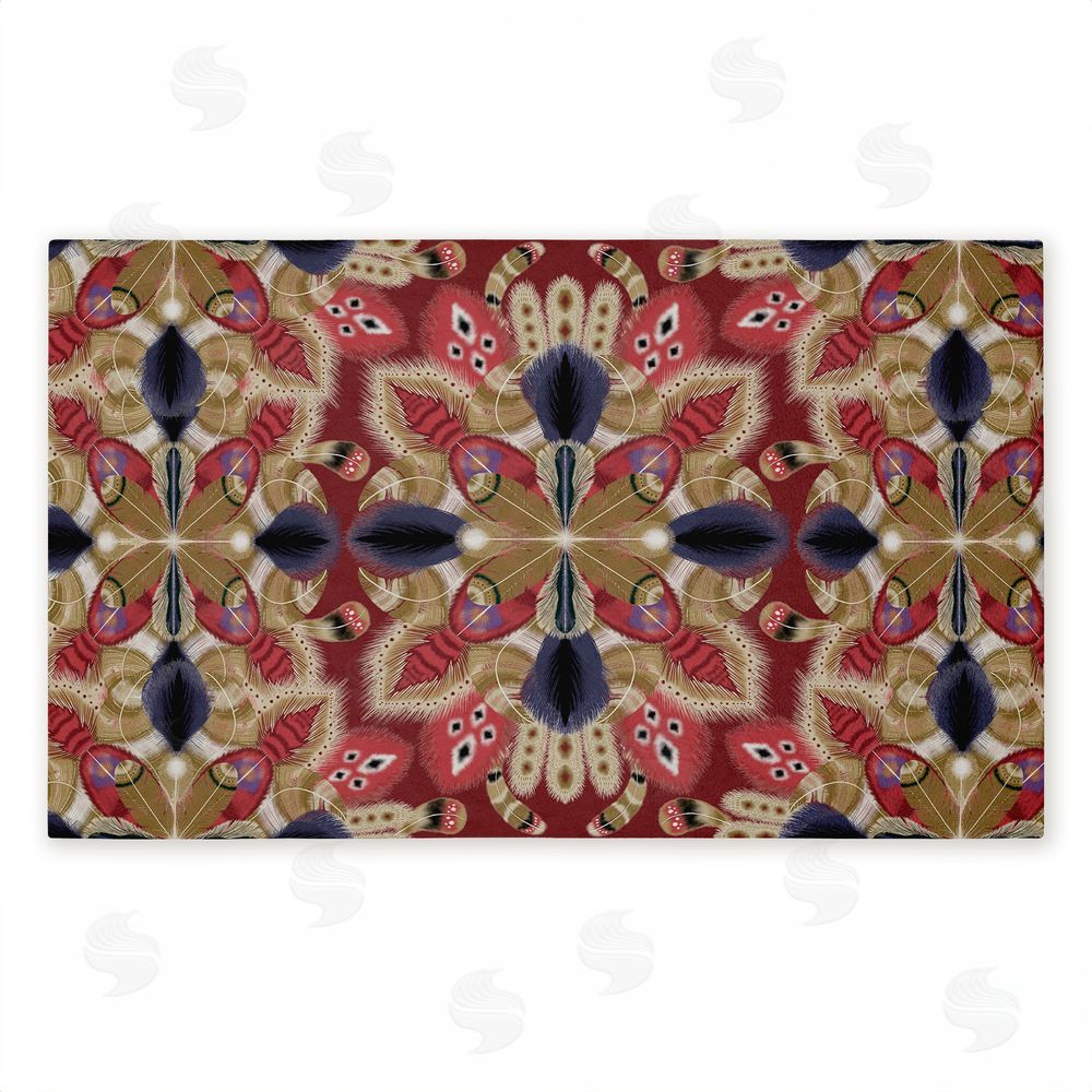 Darlene Seale Feather Kaleidoscope Fractal Unwoven Outdoor Door Mat