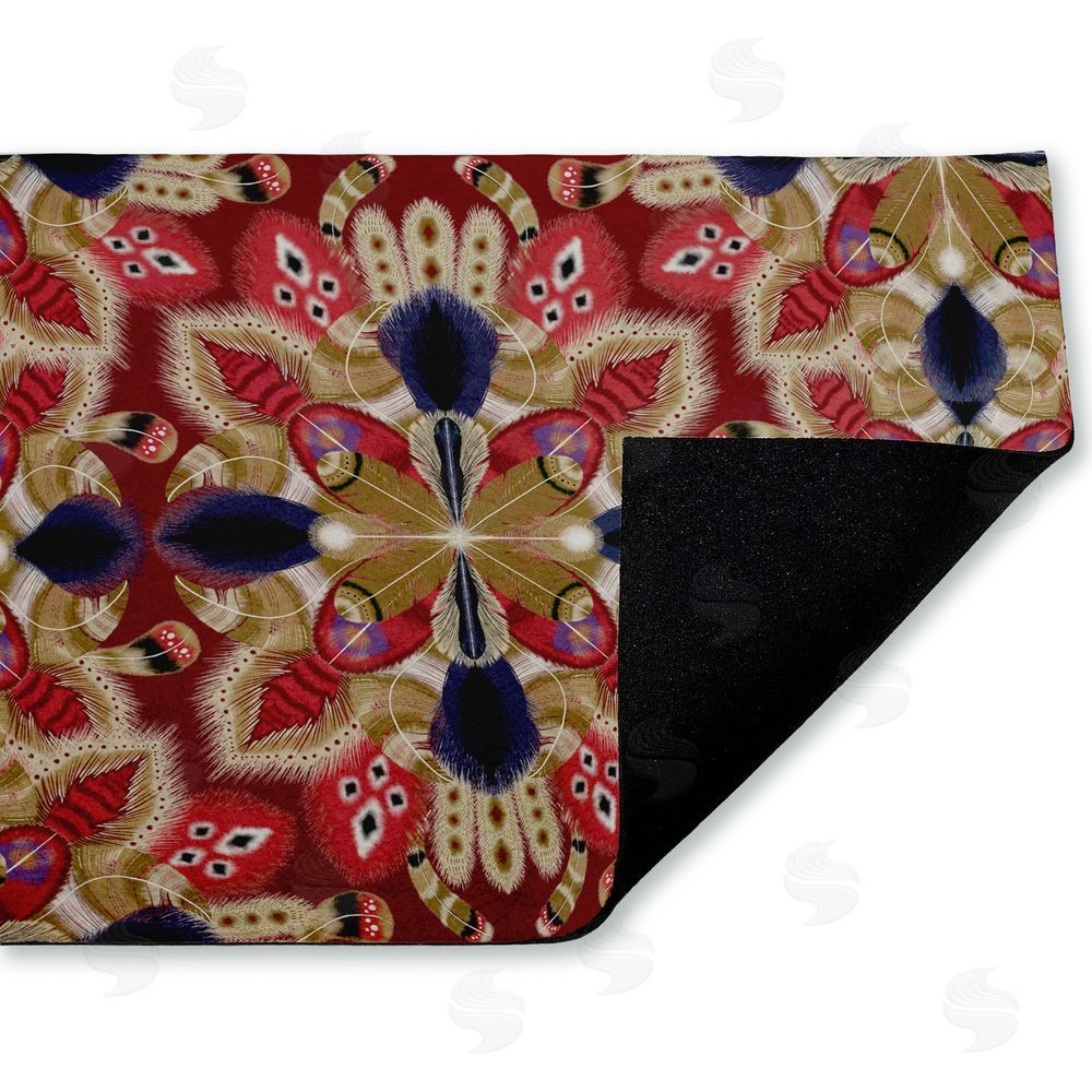 Darlene Seale Feather Kaleidoscope Fractal Unwoven Outdoor Door Mat