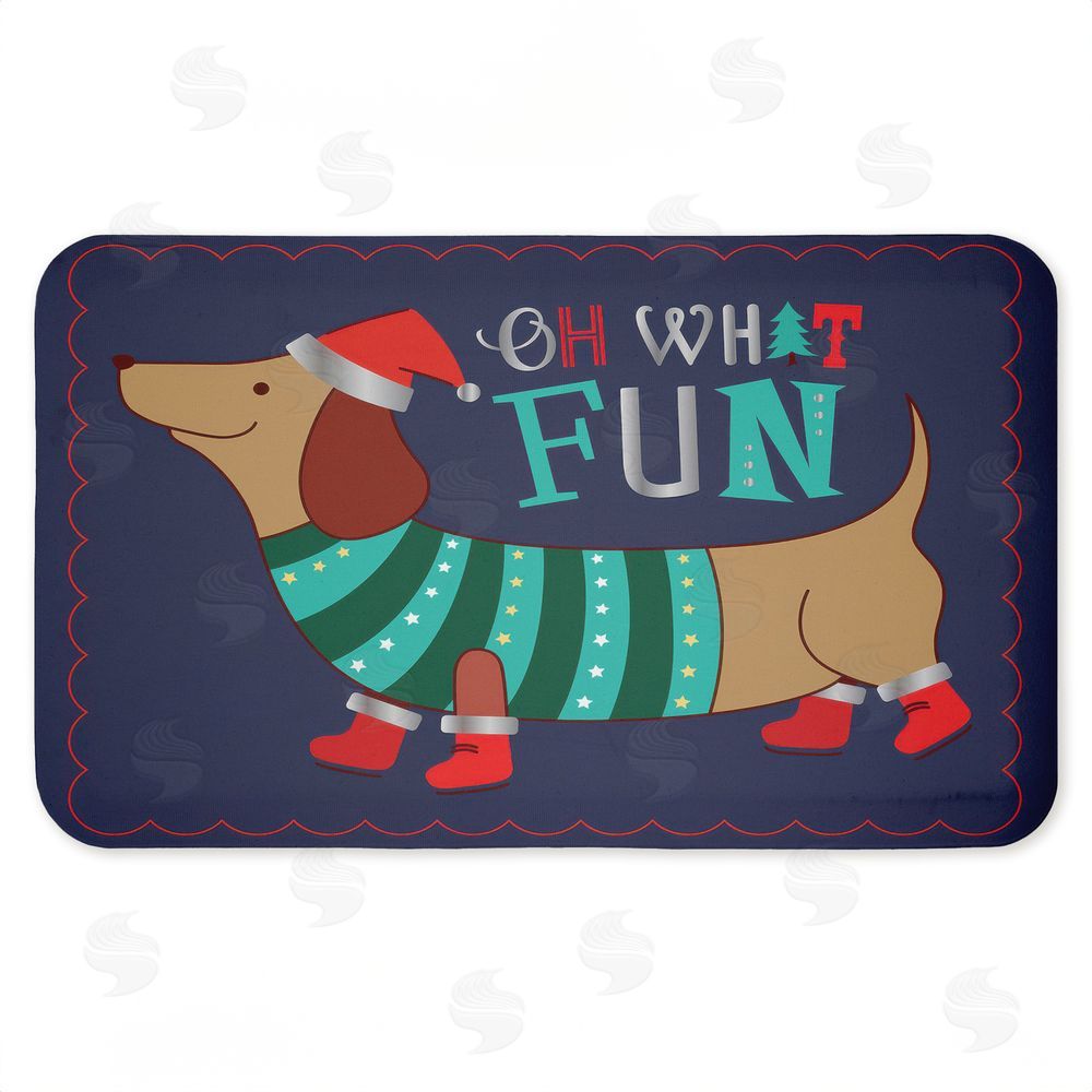 Andrea Jasid Grassi Whimsical Oh What Fun Dog Kitchen Floor Mat