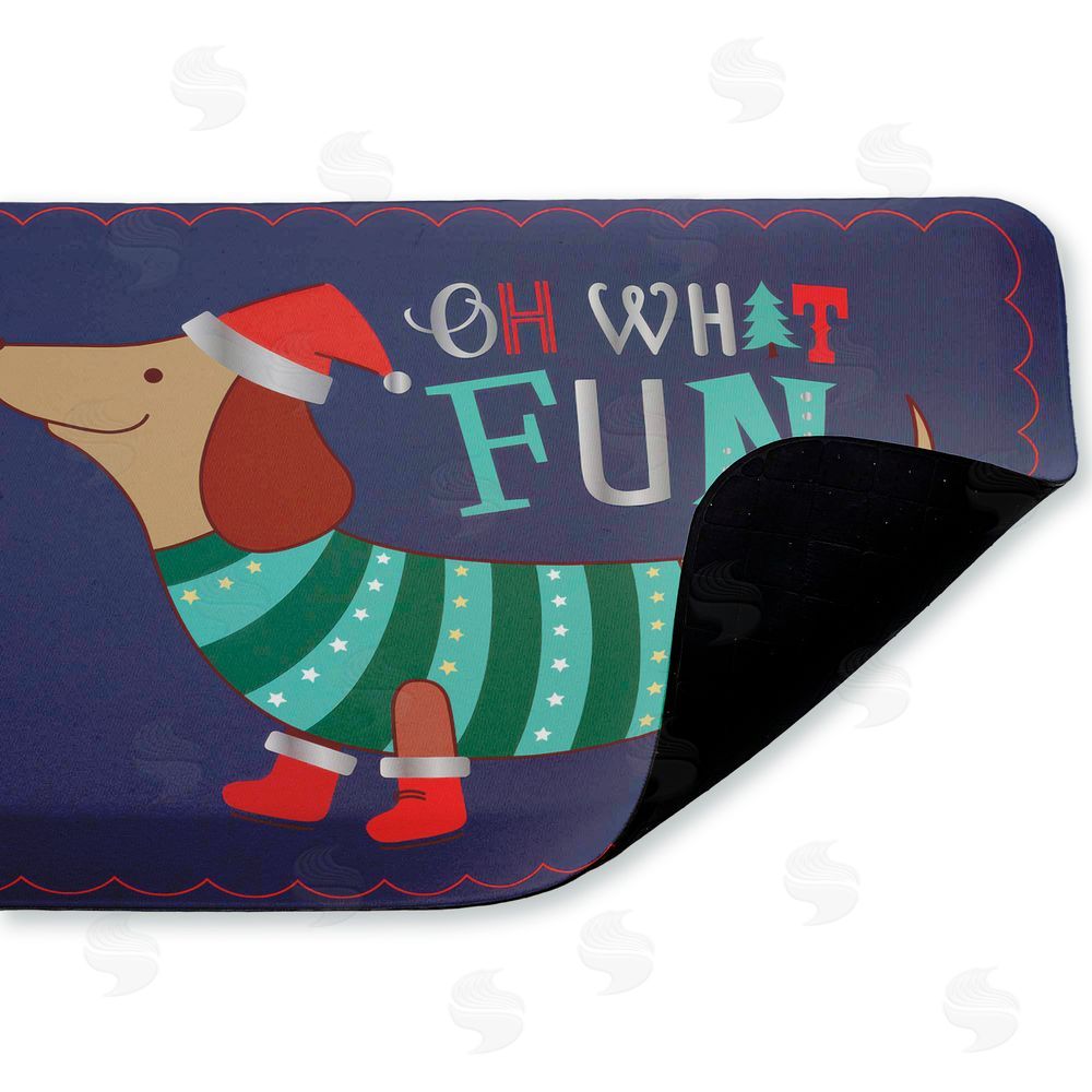 Andrea Jasid Grassi Whimsical Oh What Fun Dog Kitchen Floor Mat