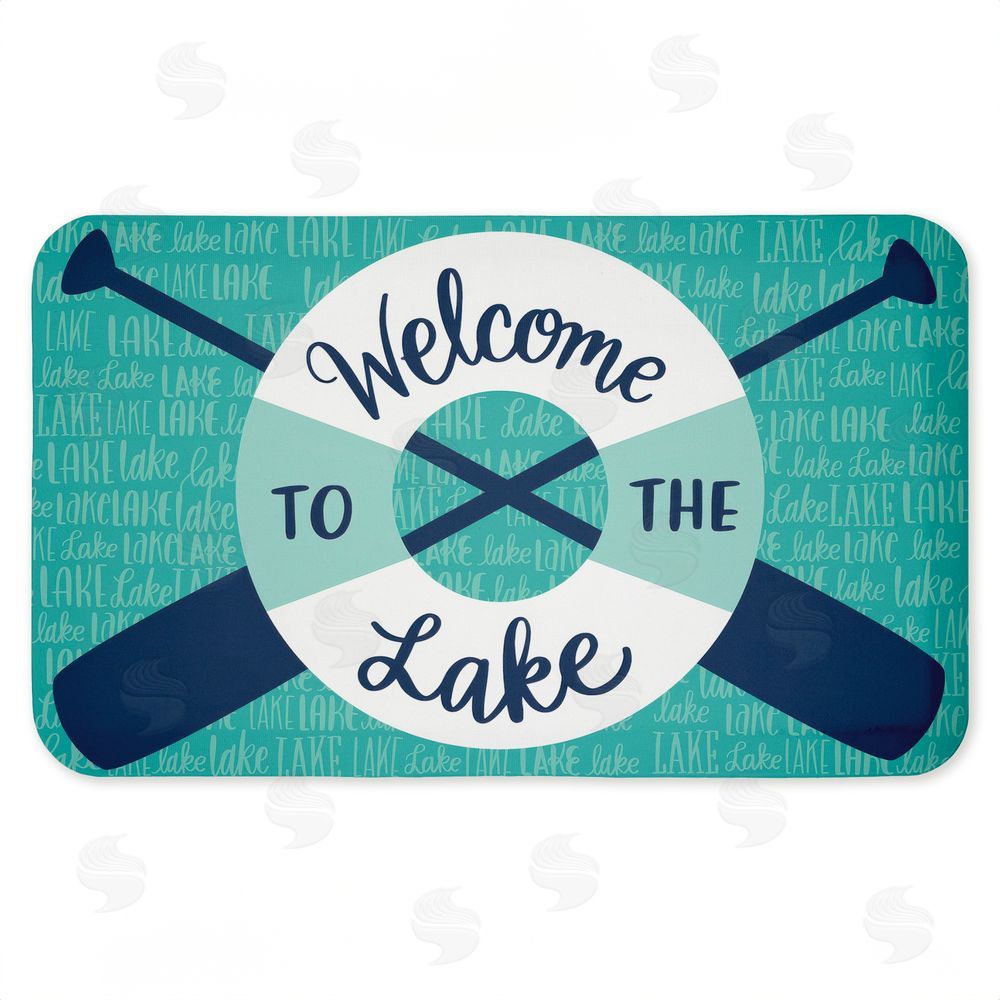 Amanda McGee Welcome Lake Float & Paddles Kitchen Floor Mat