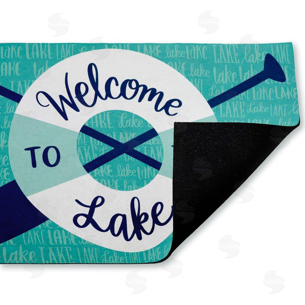 Amanda McGee Welcome Lake Float & Paddles Unwoven Outdoor Door Mat